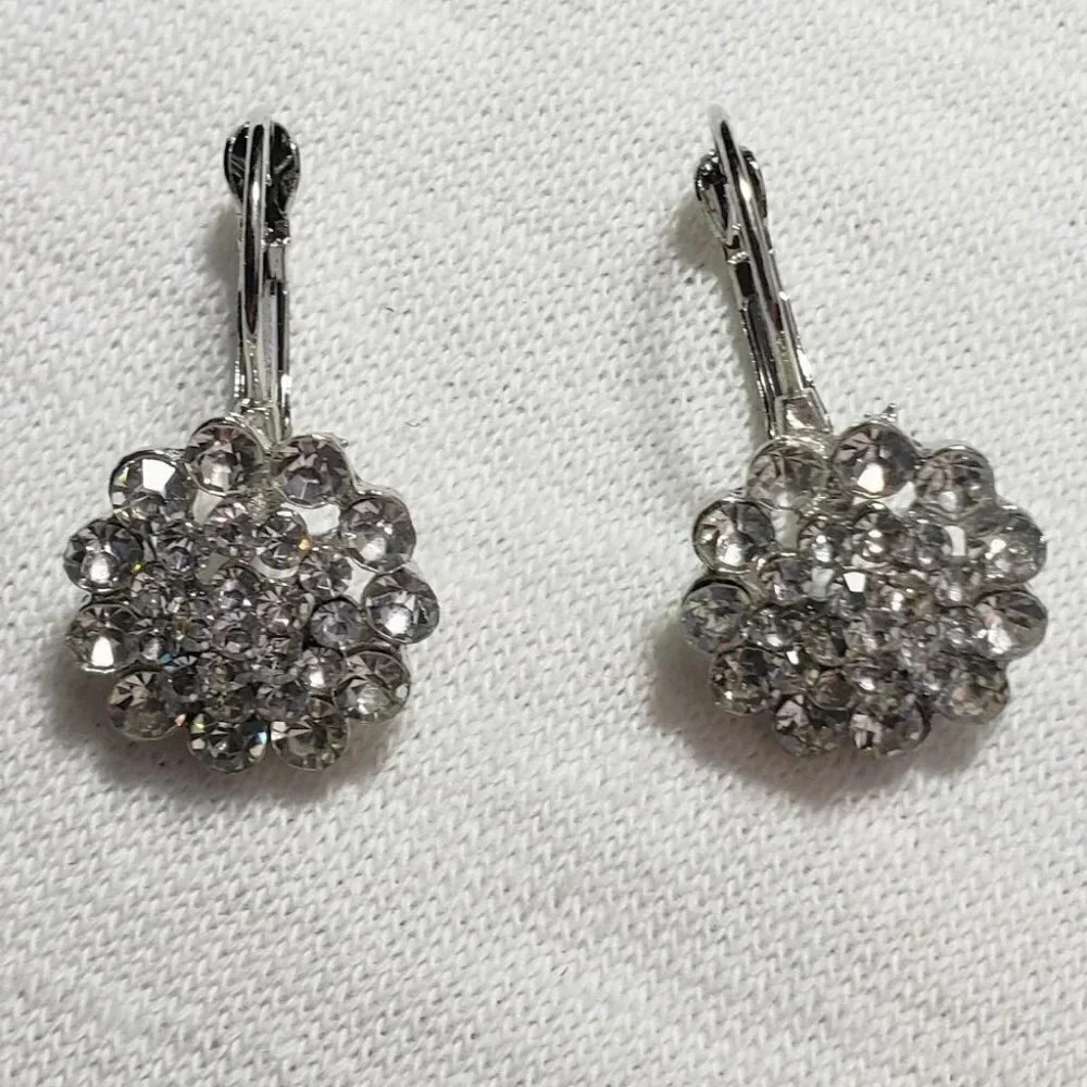 Fashion jewelry rhinestone cluster earrings